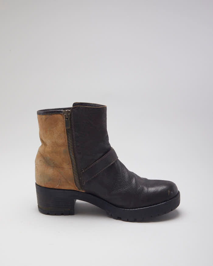 Vintage Y2K Chunky Strapped Ankle Boots - UK 5