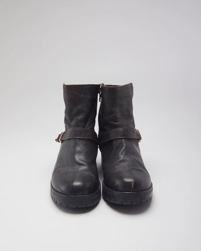 Vintage Y2K Chunky Strapped Ankle Boots - UK 5