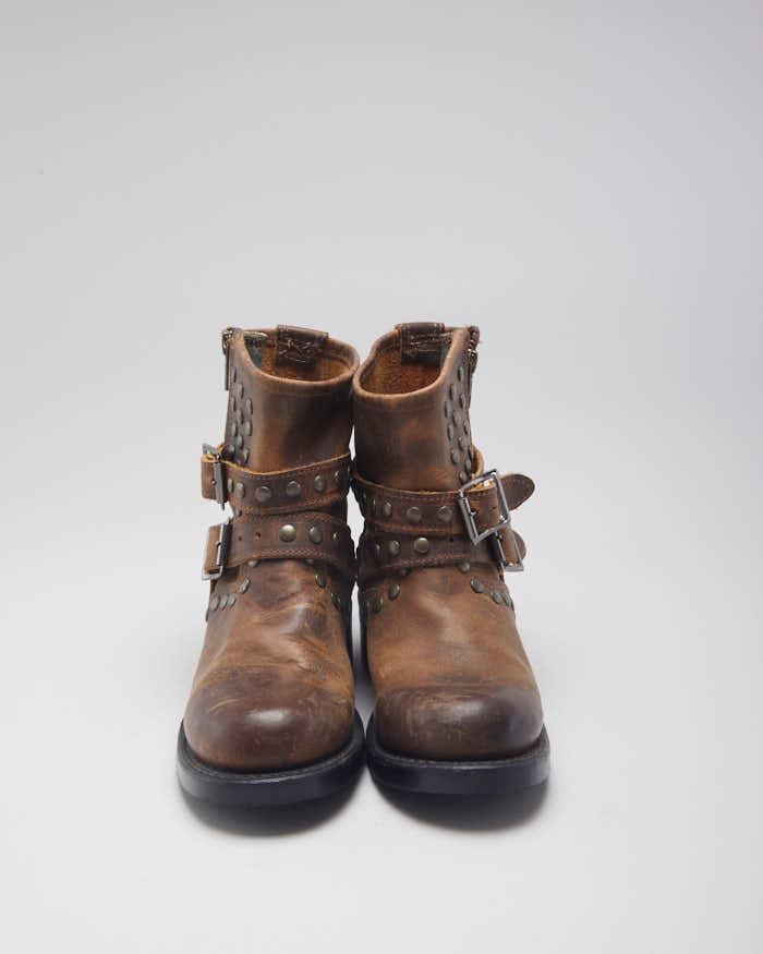Vintage Y2K Studded Strapped Ankle Boots - UK 5