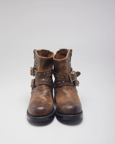Vintage Y2K Studded Strapped Ankle Boots - UK 5