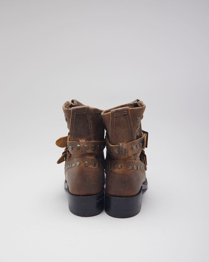 Vintage Y2K Studded Strapped Ankle Boots - UK 5