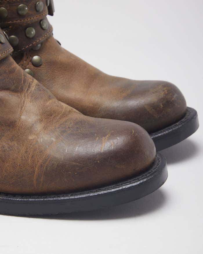 Vintage Y2K Studded Strapped Ankle Boots - UK 5