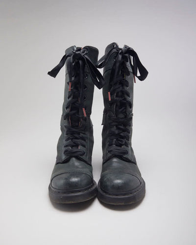 Vintage 90's Dr Martens Long Ribbon Boots - UK 6