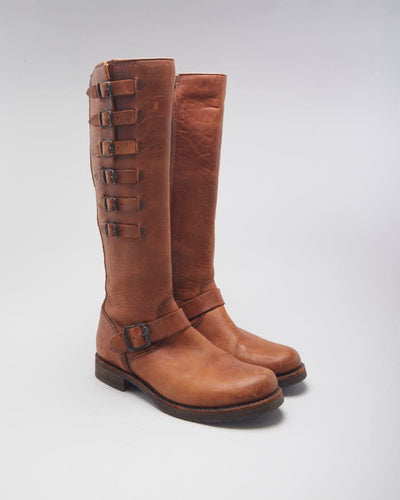 Vintage 90's Frye Multi Straps Leather Boots - UK 6.5