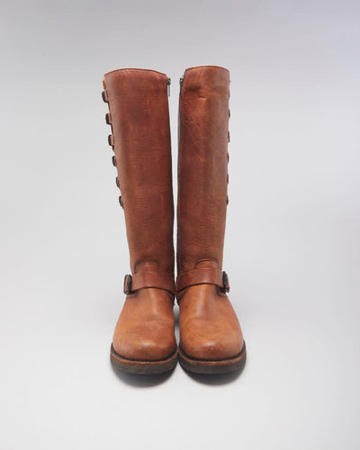 Vintage 90's Frye Multi Straps Leather Boots - UK 6.5