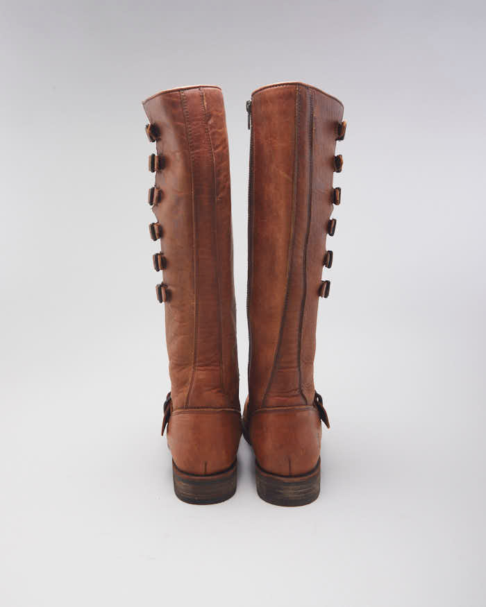 Vintage 90's Frye Multi Straps Leather Boots - UK 6.5