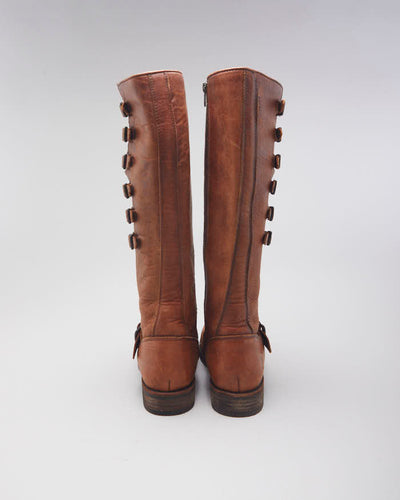 Vintage 90's Frye Multi Straps Leather Boots - UK 6.5
