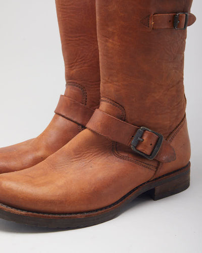 Vintage 90's Frye Multi Straps Leather Boots - UK 6.5