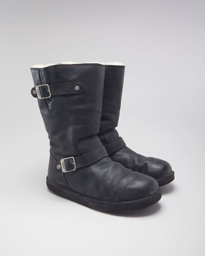 UGG Fur Lined Winter Black Boots - UK 8