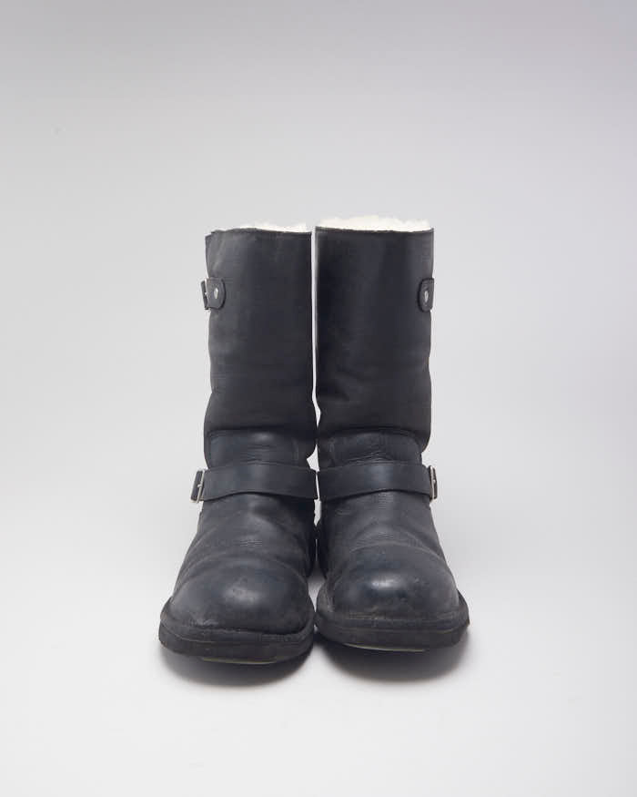 UGG Fur Lined Winter Black Boots - UK 8