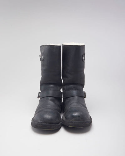 UGG Fur Lined Winter Black Boots - UK 8