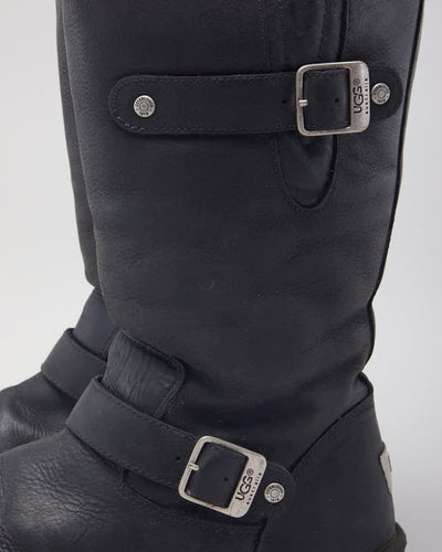 UGG Fur Lined Winter Black Boots - UK 8