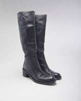 Vintage Gucci Leather Heeled Long Boots - UK 6