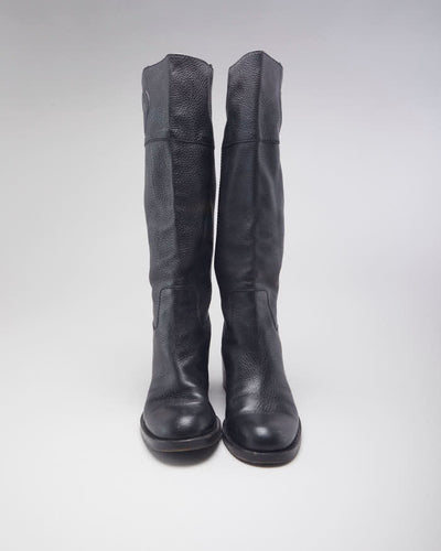 Vintage Gucci Leather Heeled Long Boots - UK 6