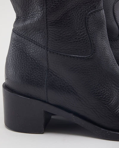Vintage Gucci Leather Heeled Long Boots - UK 6