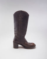 Vintage 90's Frye Cable Braid Leather Ankle Boots - UK 6