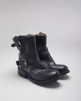 Vintage 90's Buckle Biker Ankle Boot - UK 6
