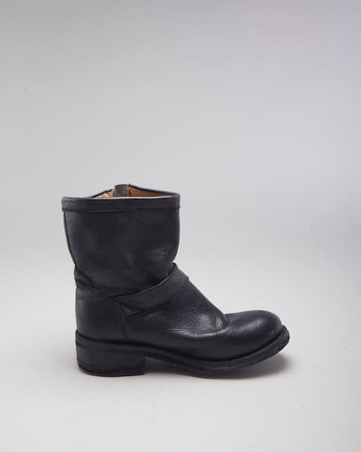 Vintage 90's Buckle Biker Ankle Boot - UK 6