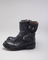 Vintage 90's Buckle Biker Ankle Boot - UK 6