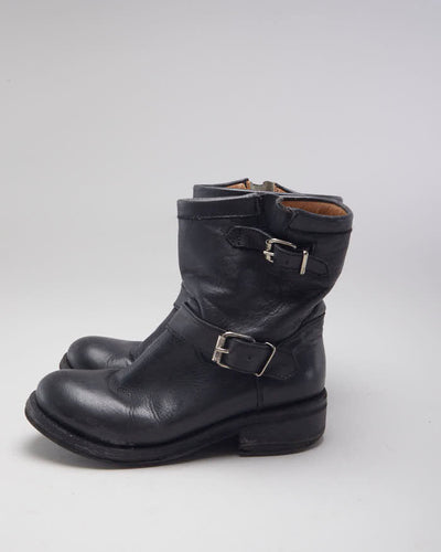 Vintage 90's Buckle Biker Ankle Boot - UK 6