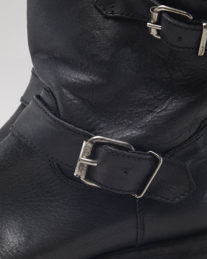 Vintage 90's Buckle Biker Ankle Boot - UK 6