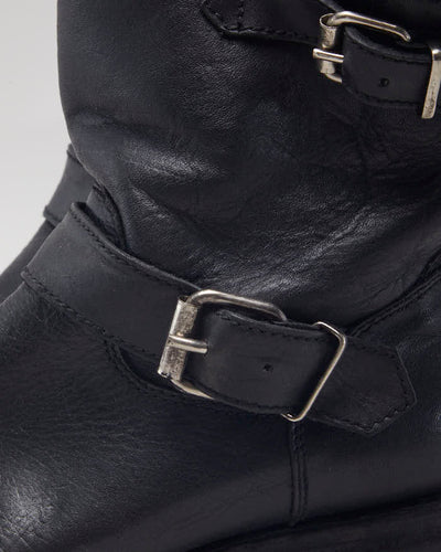 Vintage 90's Buckle Biker Ankle Boot - UK 6