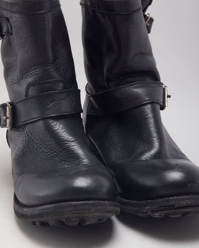 Vintage 90's Buckle Biker Ankle Boot - UK 6