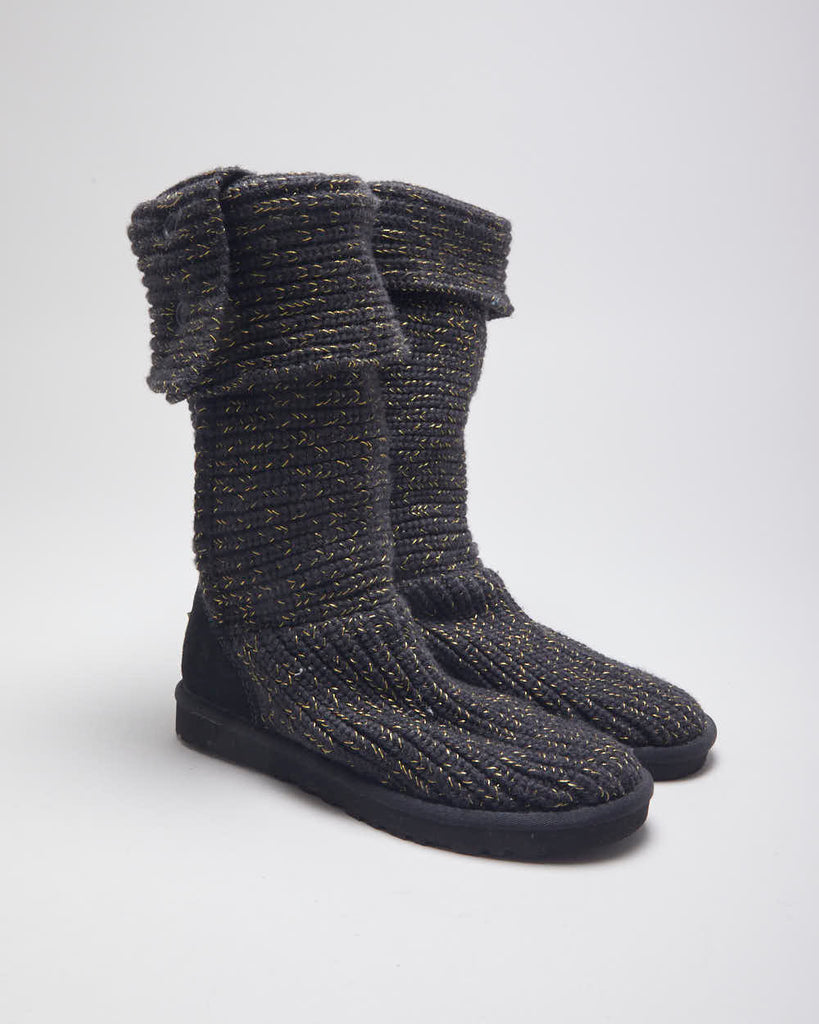 UGG Australia Cable Knit Lined Ankle Boots - UK 5.5 – Rokit