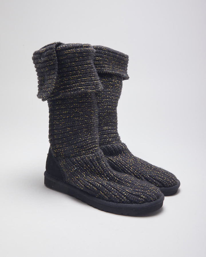 UGG Australia Cable Knit Lined Ankle Boots - UK 5.5
