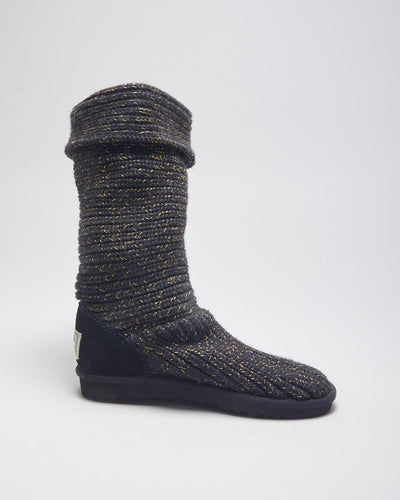 UGG Australia Cable Knit Lined Ankle Boots - UK 5.5