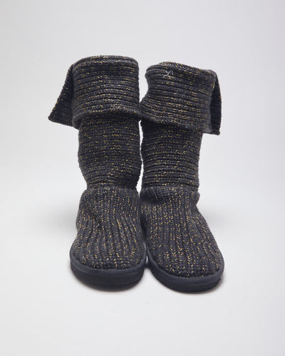 UGG Australia Cable Knit Lined Ankle Boots - UK 5.5