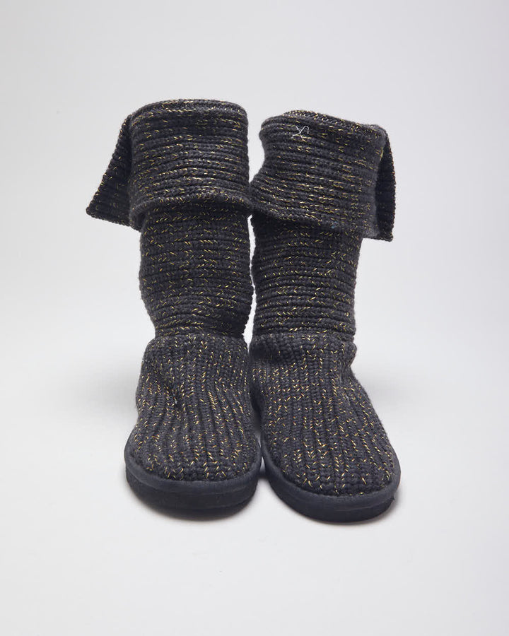 UGG Australia Cable Knit Lined Ankle Boots - UK 5.5