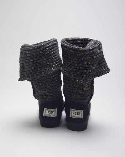 UGG Australia Cable Knit Lined Ankle Boots - UK 5.5
