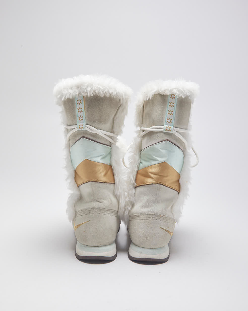 Vintage Nike Y2K Faux Fur Pom Pom Boots - UK 4.5