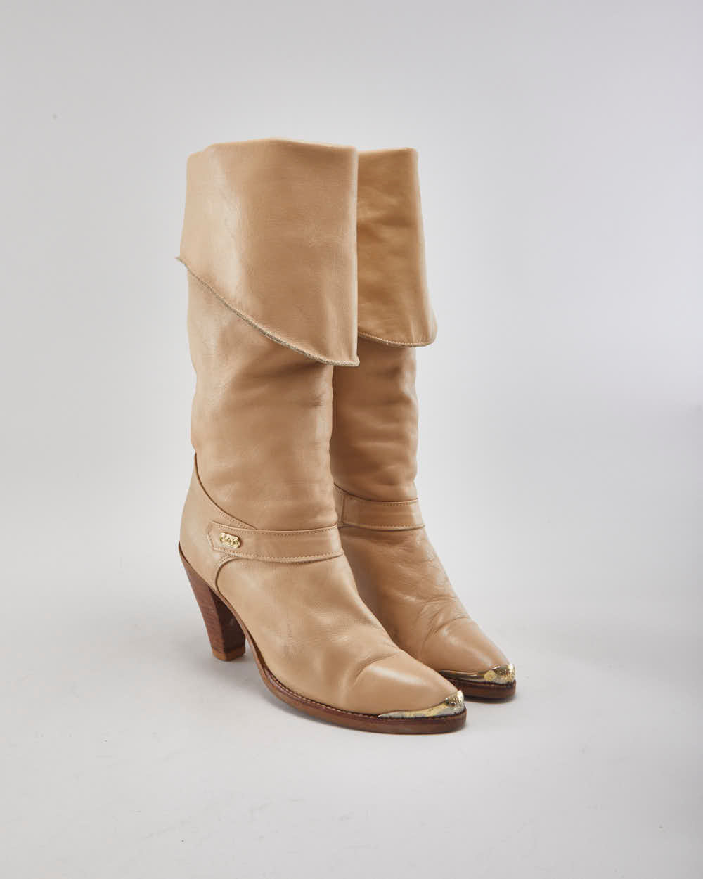 Dingo Brown Leather Heeled Boots - Uk3.5