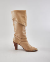 Dingo Brown Leather Heeled Boots - Uk3.5
