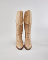 Dingo Brown Leather Heeled Boots - Uk3.5