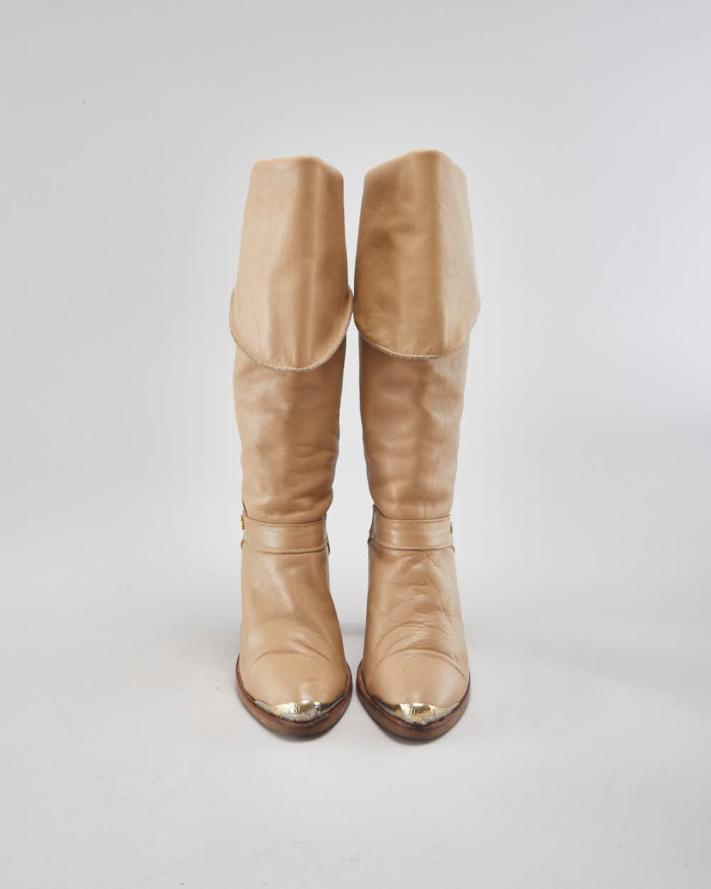 Dingo Brown Leather Heeled Boots - Uk3.5