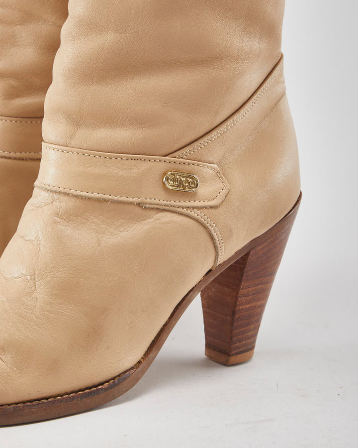 Dingo Brown Leather Heeled Boots - Uk3.5