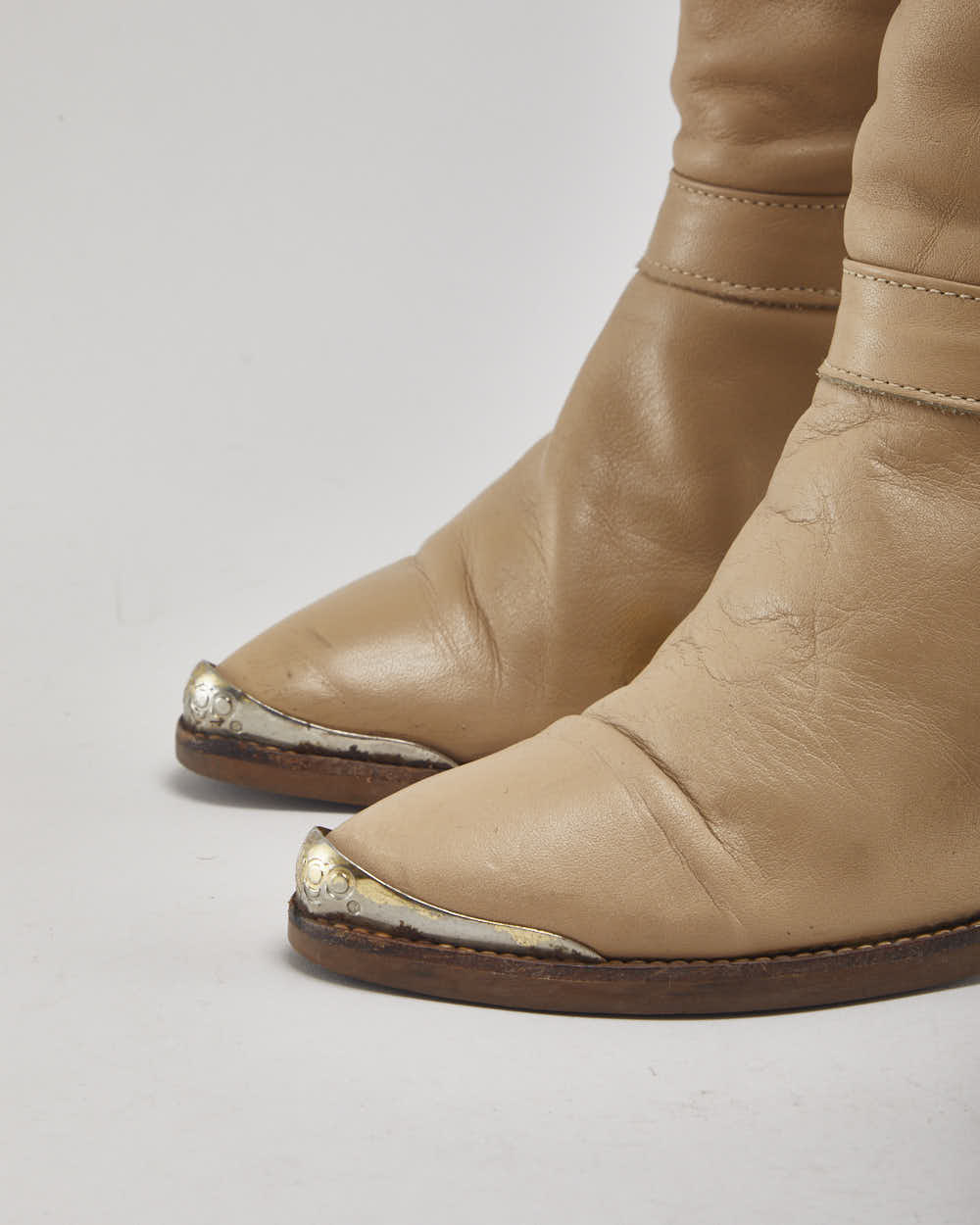 Dingo Brown Leather Heeled Boots - Uk3.5