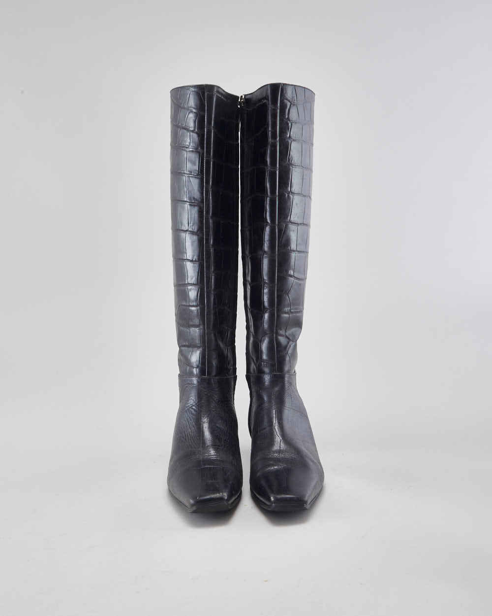 Vintage Dior Black Leather Boots - UK5