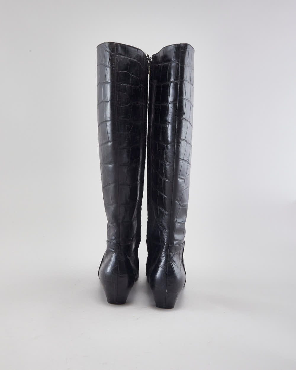 Vintage Dior Black Leather Boots - UK5
