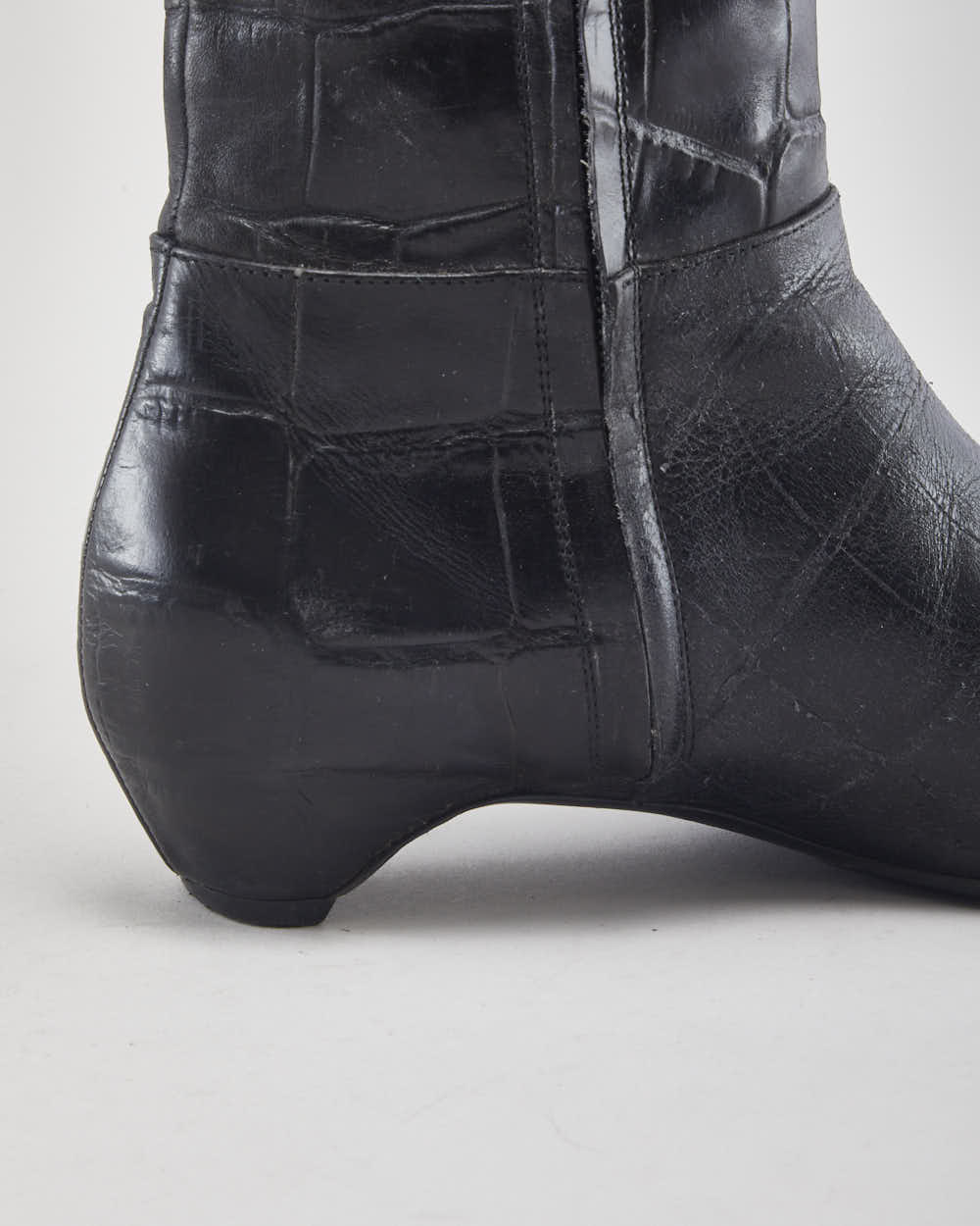 Vintage Dior Black Leather Boots - UK5