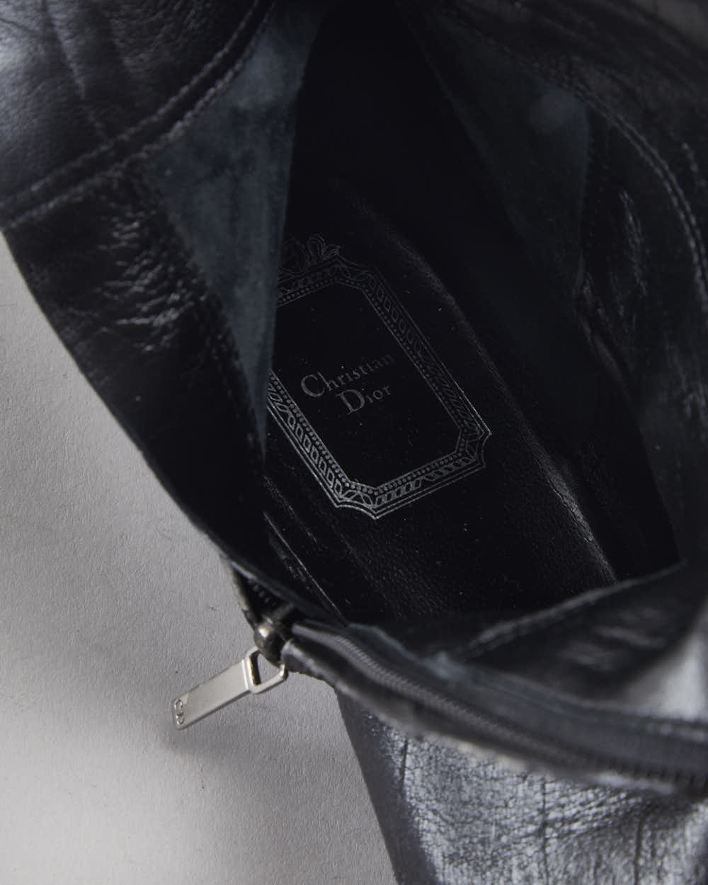 Vintage Dior Black Leather Boots - UK5