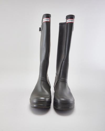 Hunter Khaki Wellington Boots - UK8