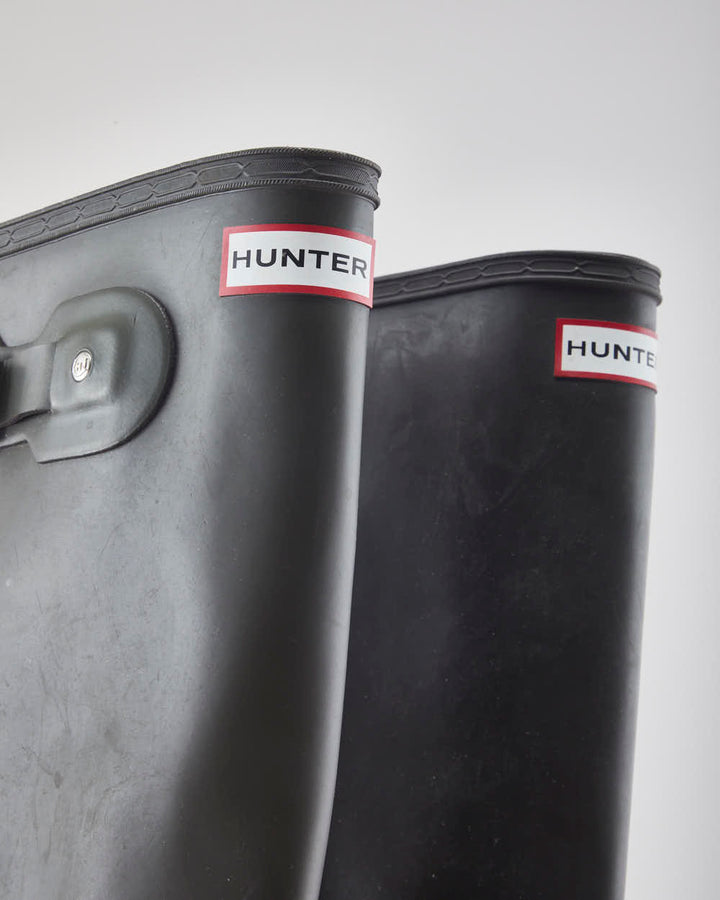 Hunter Khaki Wellington Boots - UK8