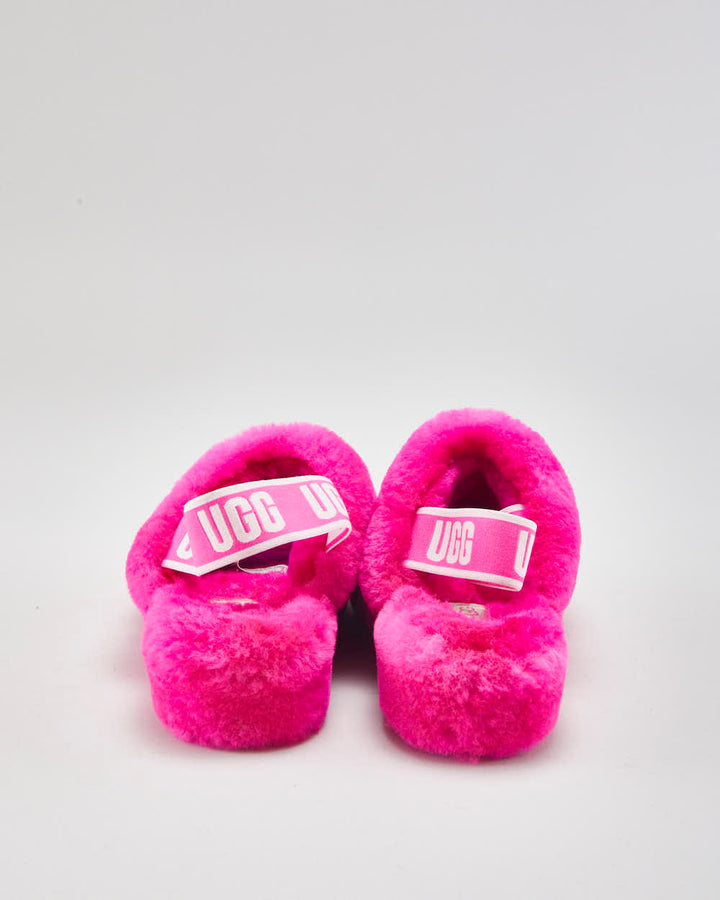 UGG Fluffy Pink Sliders - UK4