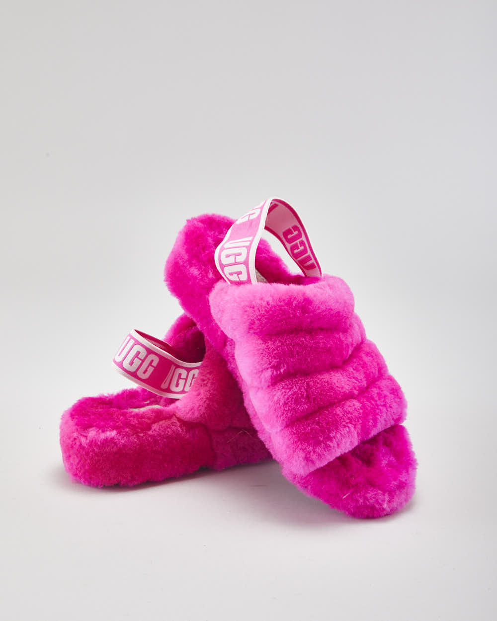 UGG Fluffy Pink Sliders - UK4