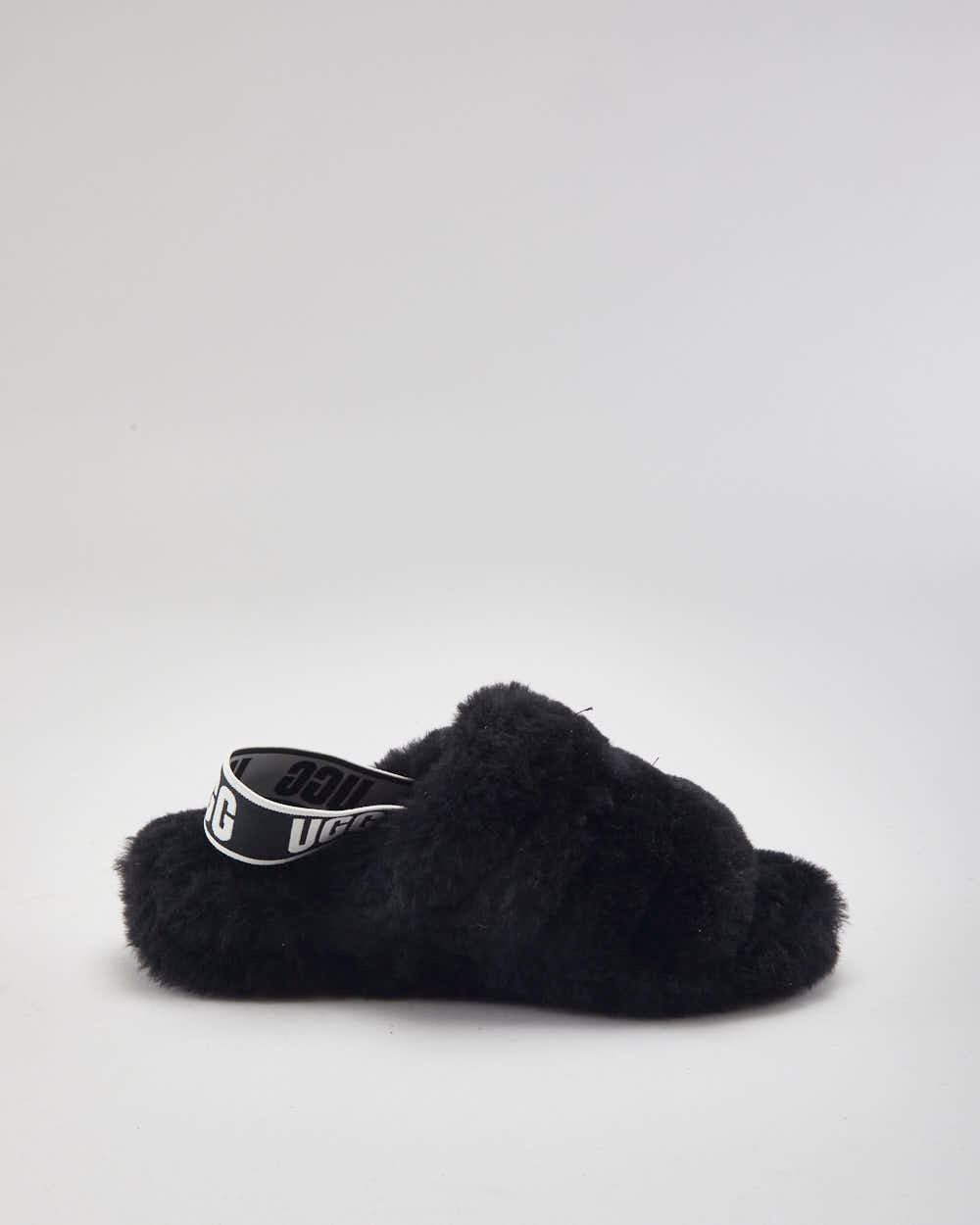 UGG Fluffy Black Sliders - UK4