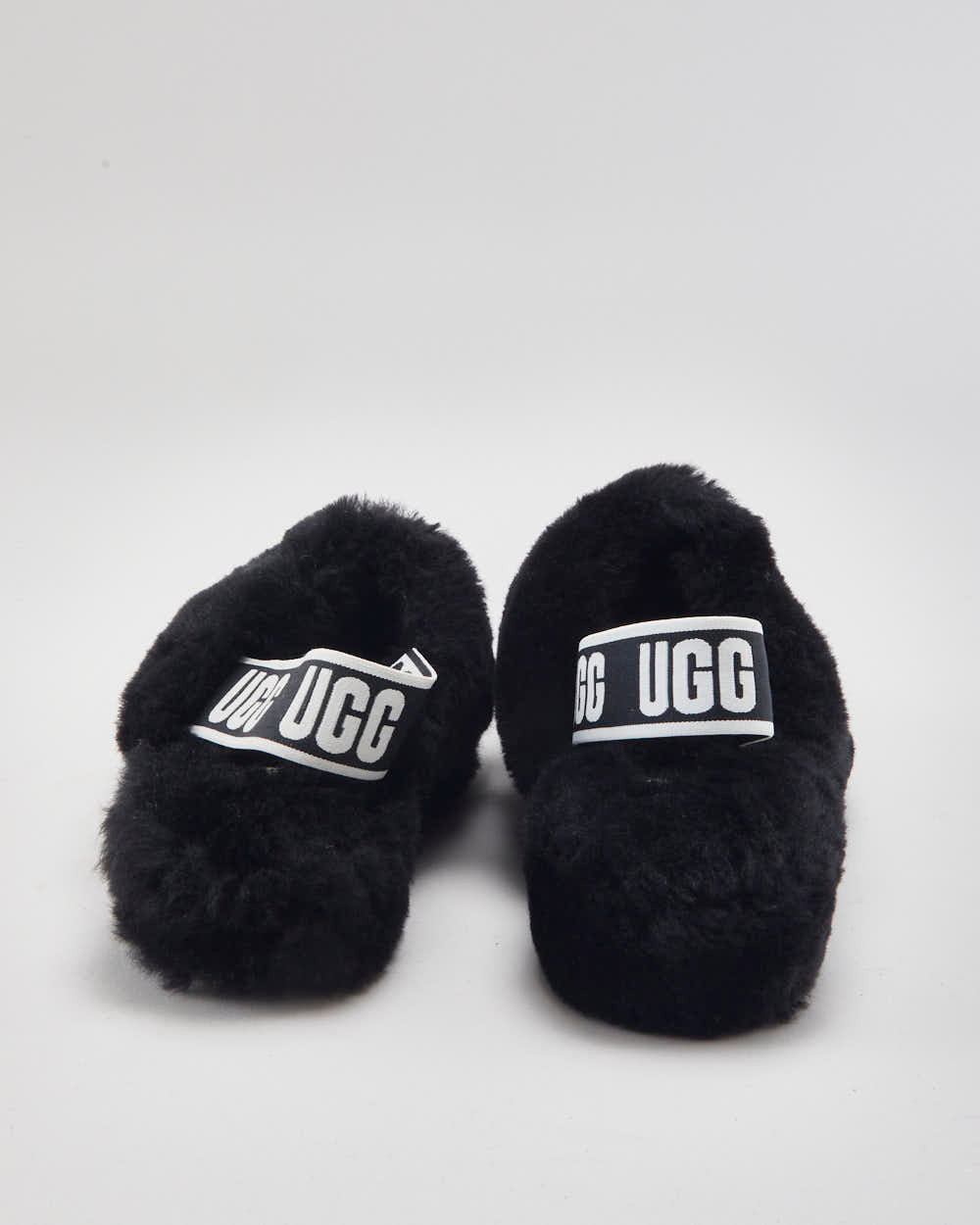UGG Fluffy Black Sliders - UK4